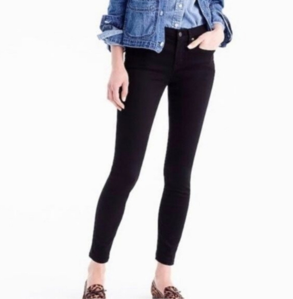 J. Crew Womens Mid rise 8"Black Skinny Toothpick Jeans Size 31